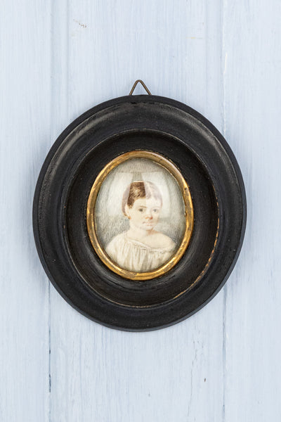 Antique French Framed Miniature Portrait