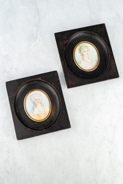 Antique French Framed Miniature Portraits