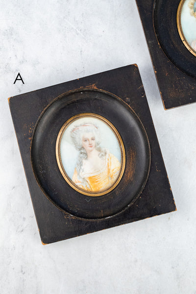 Antique French Framed Miniature Portraits