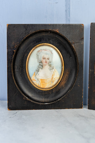 Antique French Framed Miniature Portraits