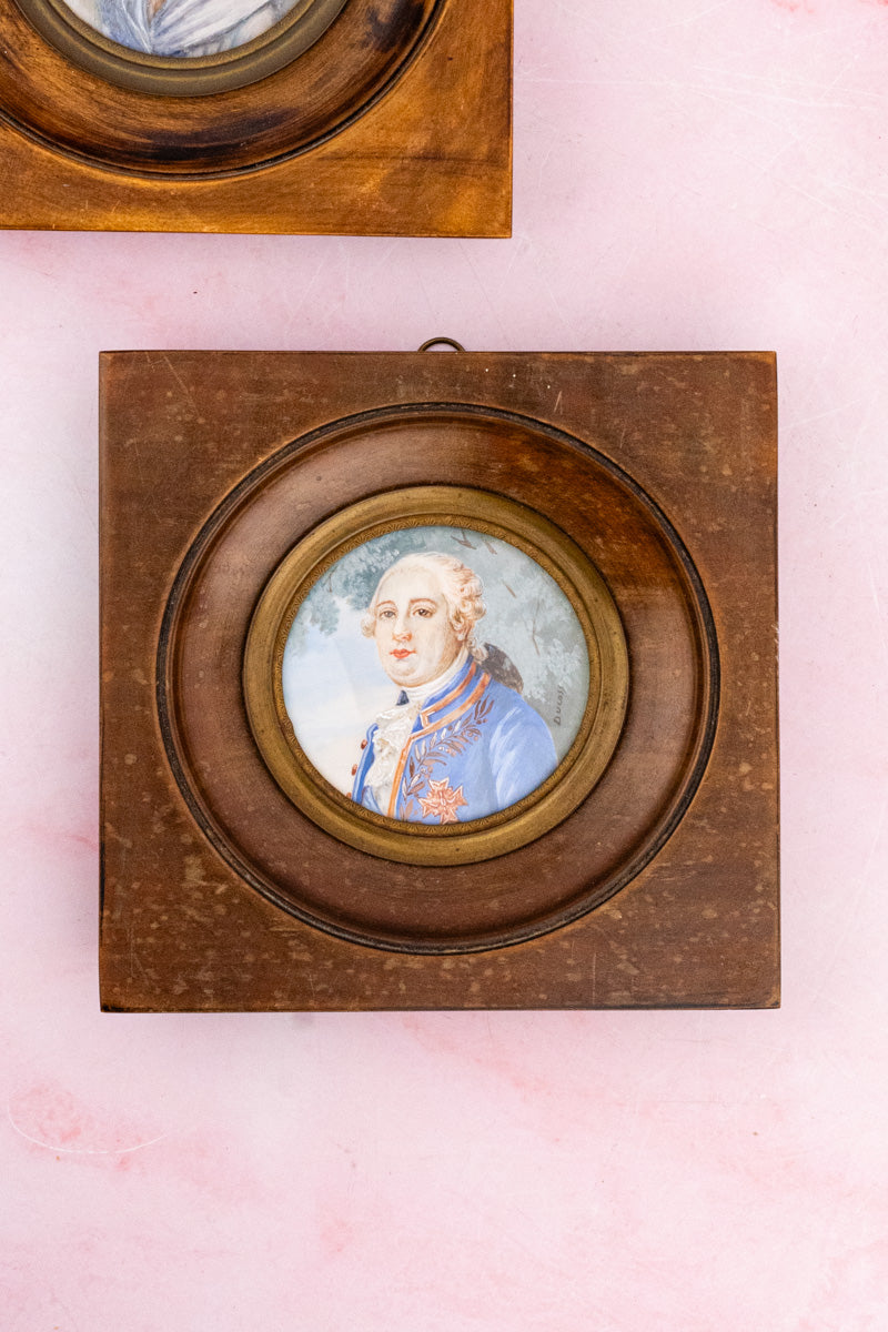 Antique French Framed Miniature Portraits