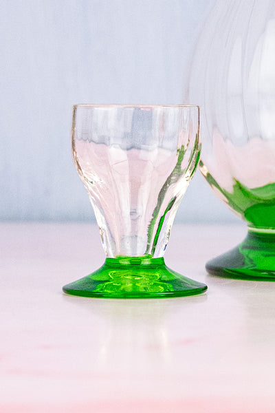 Antique French Green Glass Aperitif Set