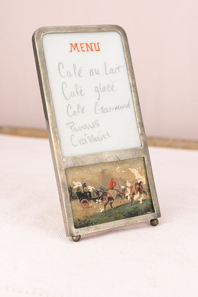 Antique French Hand-Painted Menu Sign
