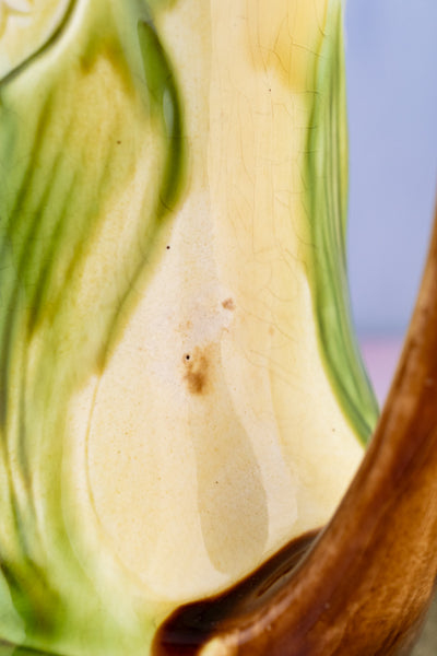 Antique French Faience Floral Pitcher