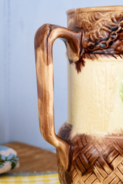 Antique French Majolica Botanical Pitcher
