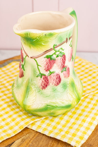 Antique French St. Clément Strawberry Pitcher