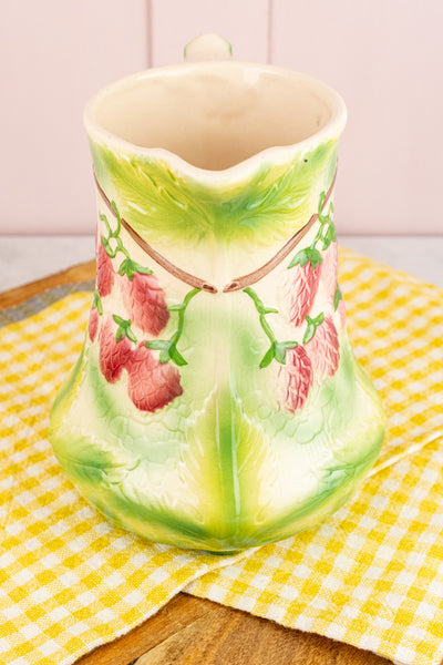 Antique French St. Clément Strawberry Pitcher