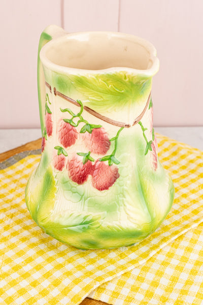 Antique French St. Clément Strawberry Pitcher
