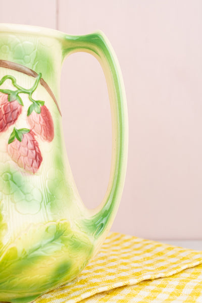 Antique French St. Clément Strawberry Pitcher