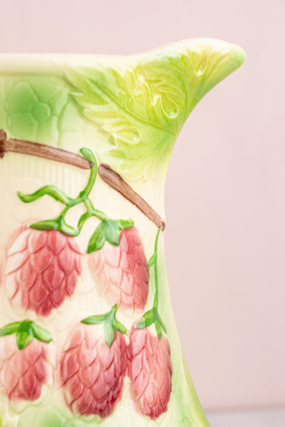 Antique French St. Clément Strawberry Pitcher
