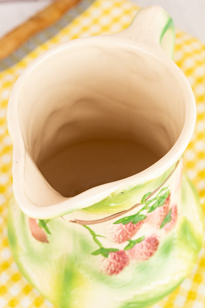 Antique French St. Clément Strawberry Pitcher