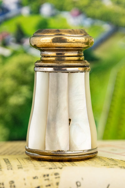 Antique French Mother of Pearl and Brass Spy Glass