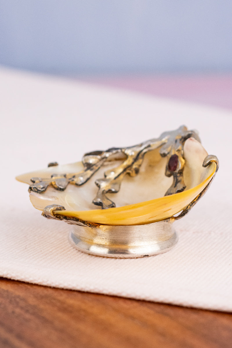 Antique French Mother-of-Pearl & Silver Salt, image 6 of 10