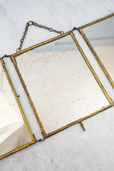 Antique French Trifold Mirror