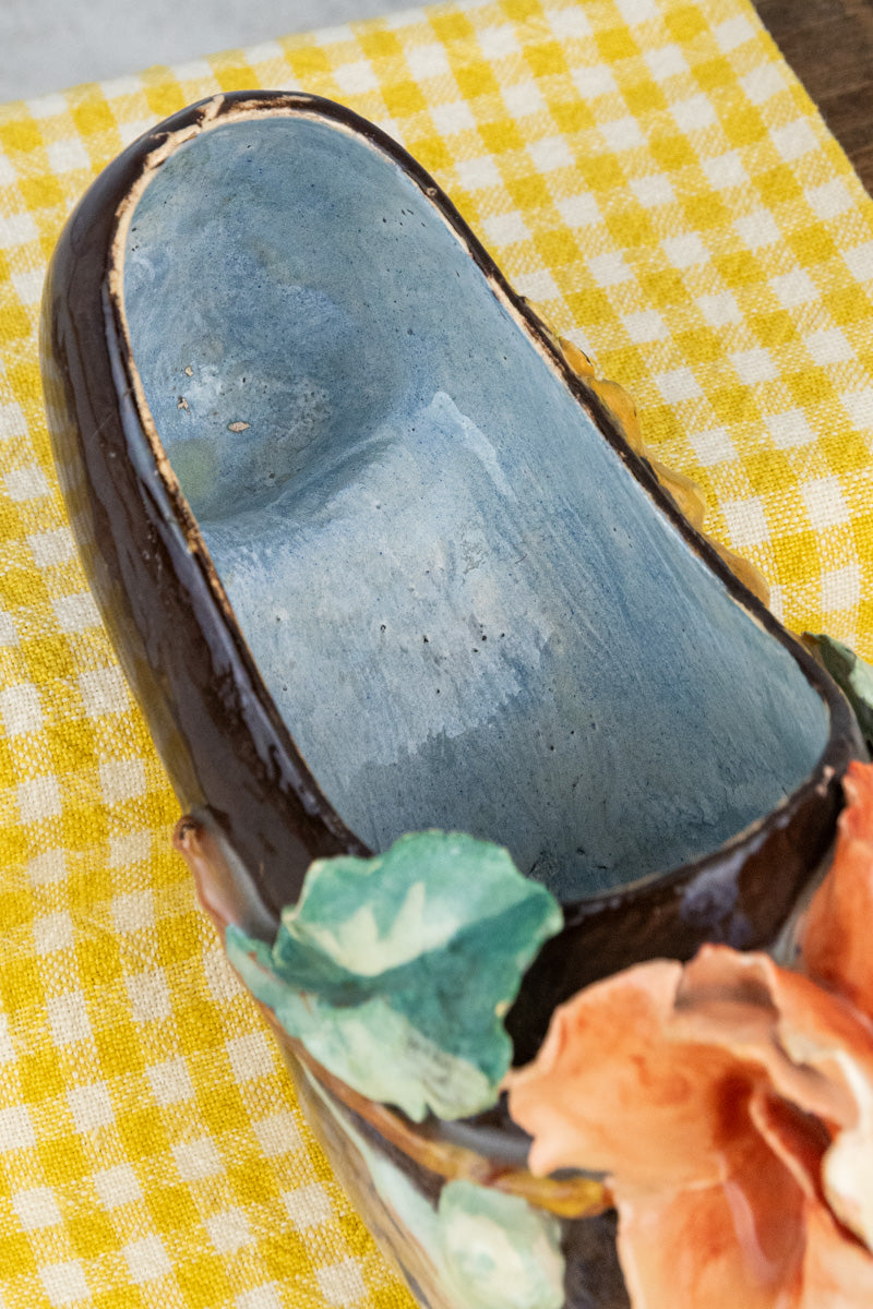 Antique French Barbotine Figural Jardinère