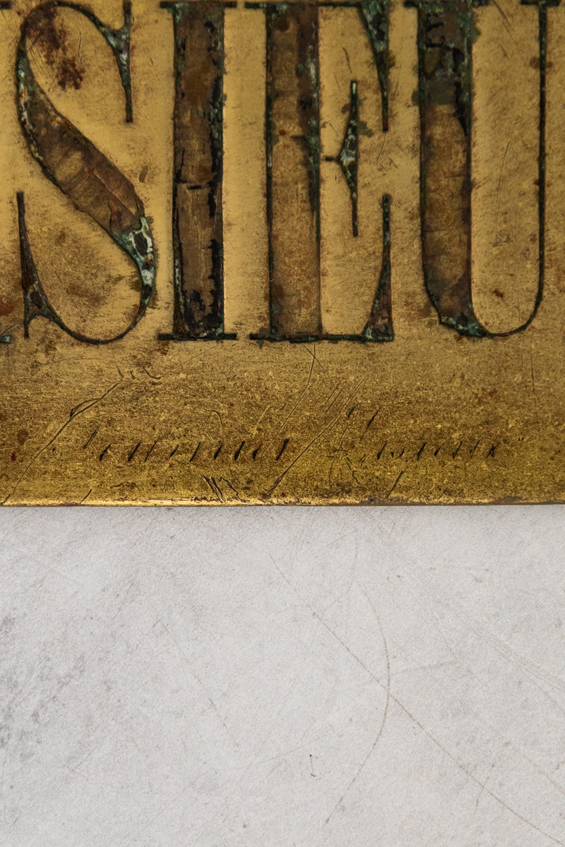 Antique French Water Company Sign