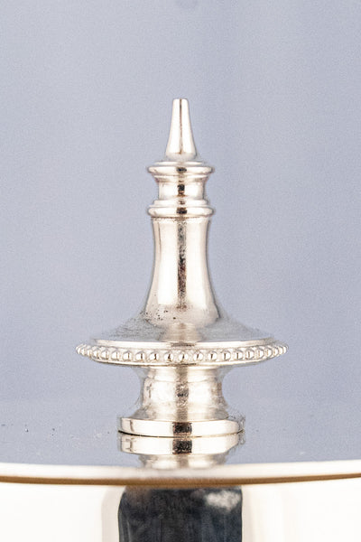 Antique Silverplate & Glass Claret Jug with Camel Handle