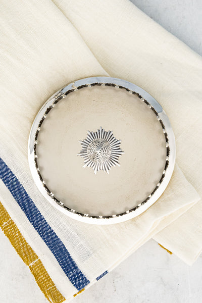 Antique Glass & Silverplate Potpourri Bowl