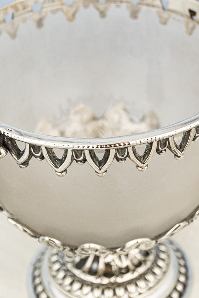 Antique Glass & Silverplate Potpourri Bowl