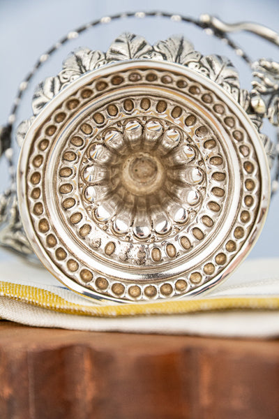 Antique Glass & Silverplate Potpourri Bowl