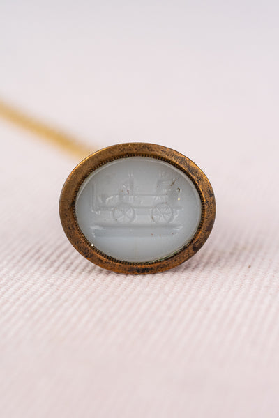 Antique Gold-Filled Intaglio Seal Necklace