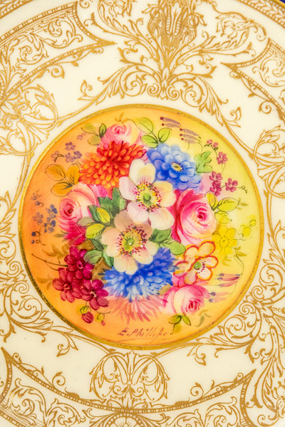 Antique Handpainted Royal Worchester Cabinet Plates - Set of 12