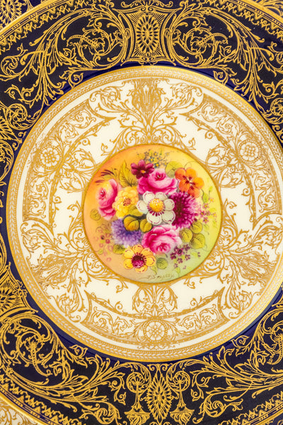 Antique Handpainted Royal Worchester Cabinet Plates - Set of 12