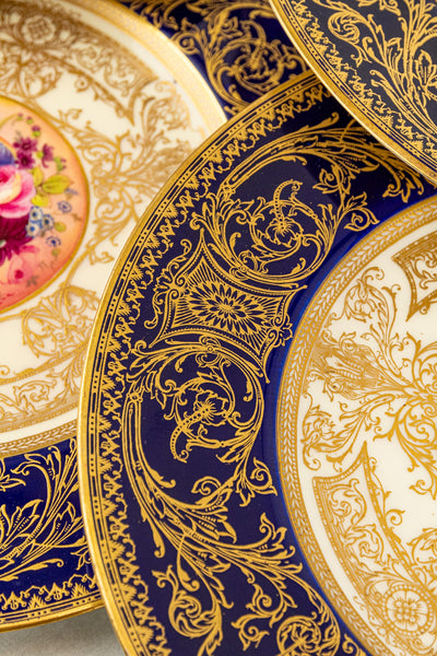 Antique Handpainted Royal Worchester Cabinet Plates - Set of 12