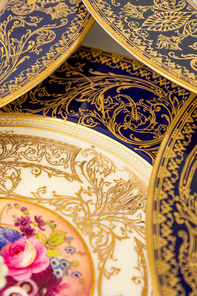 Antique Handpainted Royal Worchester Cabinet Plates - Set of 12