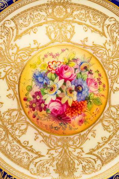 Antique Handpainted Royal Worchester Cabinet Plates - Set of 12