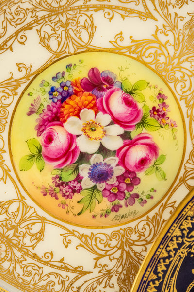 Antique Handpainted Royal Worchester Cabinet Plates - Set of 12