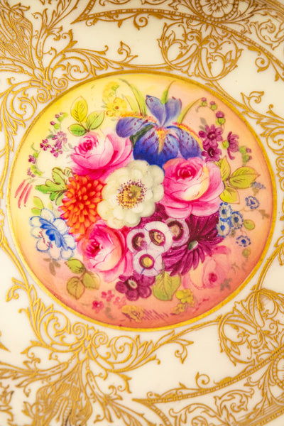 Antique Handpainted Royal Worchester Cabinet Plates - Set of 12