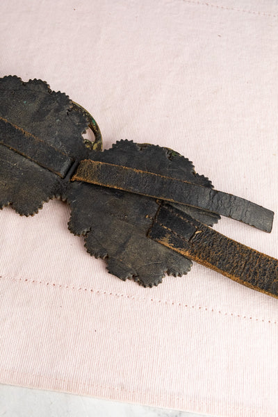 Antique Horse Brass Collection on Leather Harness