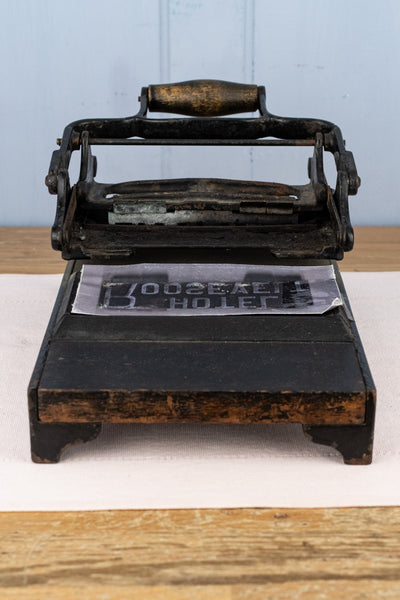 Antique Hotel Roosevelt Desktop Printing Press