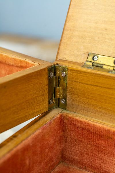 Antique Olive Wood Souvenir Jewelry Box - San Remo