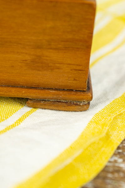 Antique Olive Wood Souvenir Jewelry Box - San Remo