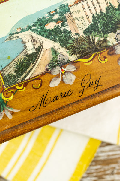 Antique Olive Wood Souvenir Jewelry Box - San Remo