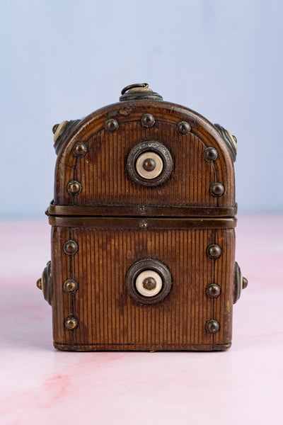 Antique Leather and Mother of Pearl Box