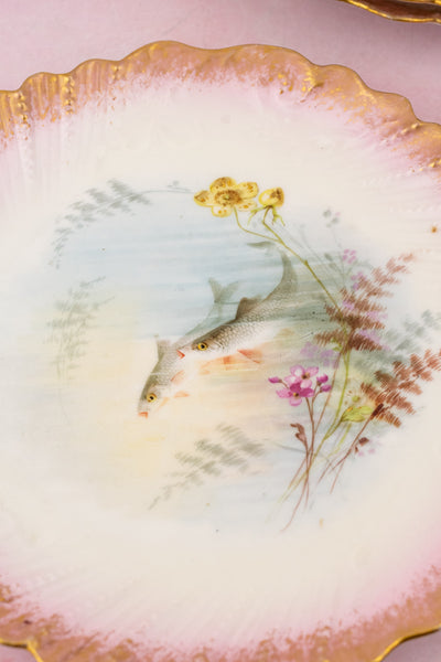Antique Limoges Fish Service For 8