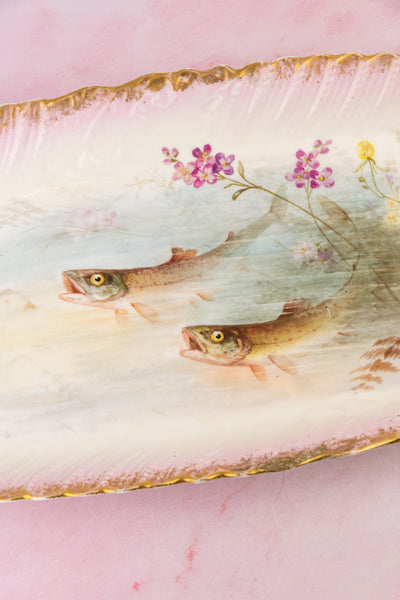 Antique Limoges Fish Service For 8