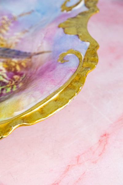 Antique Limoges Hand-Painted Pheasant Platter