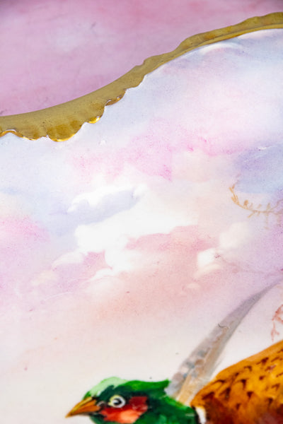 Antique Limoges Hand-Painted Pheasant Platter