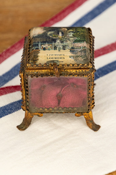 Antique Lourdes Jewelry Box