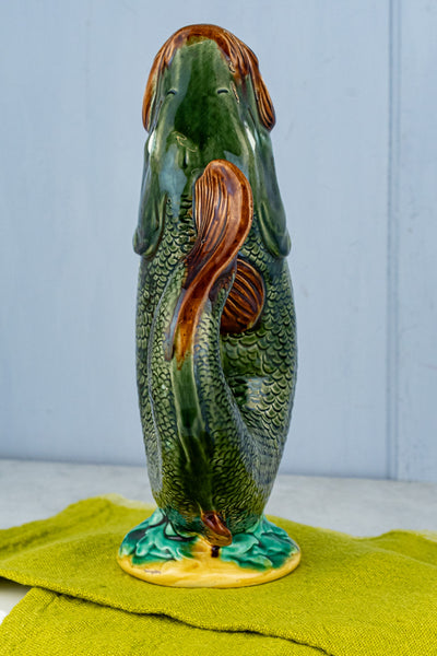 Antique Majolica Fish Pitcher