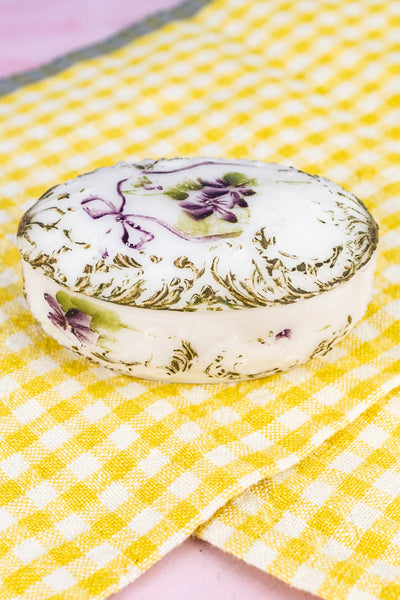 Antique Milk Glass Floral Box