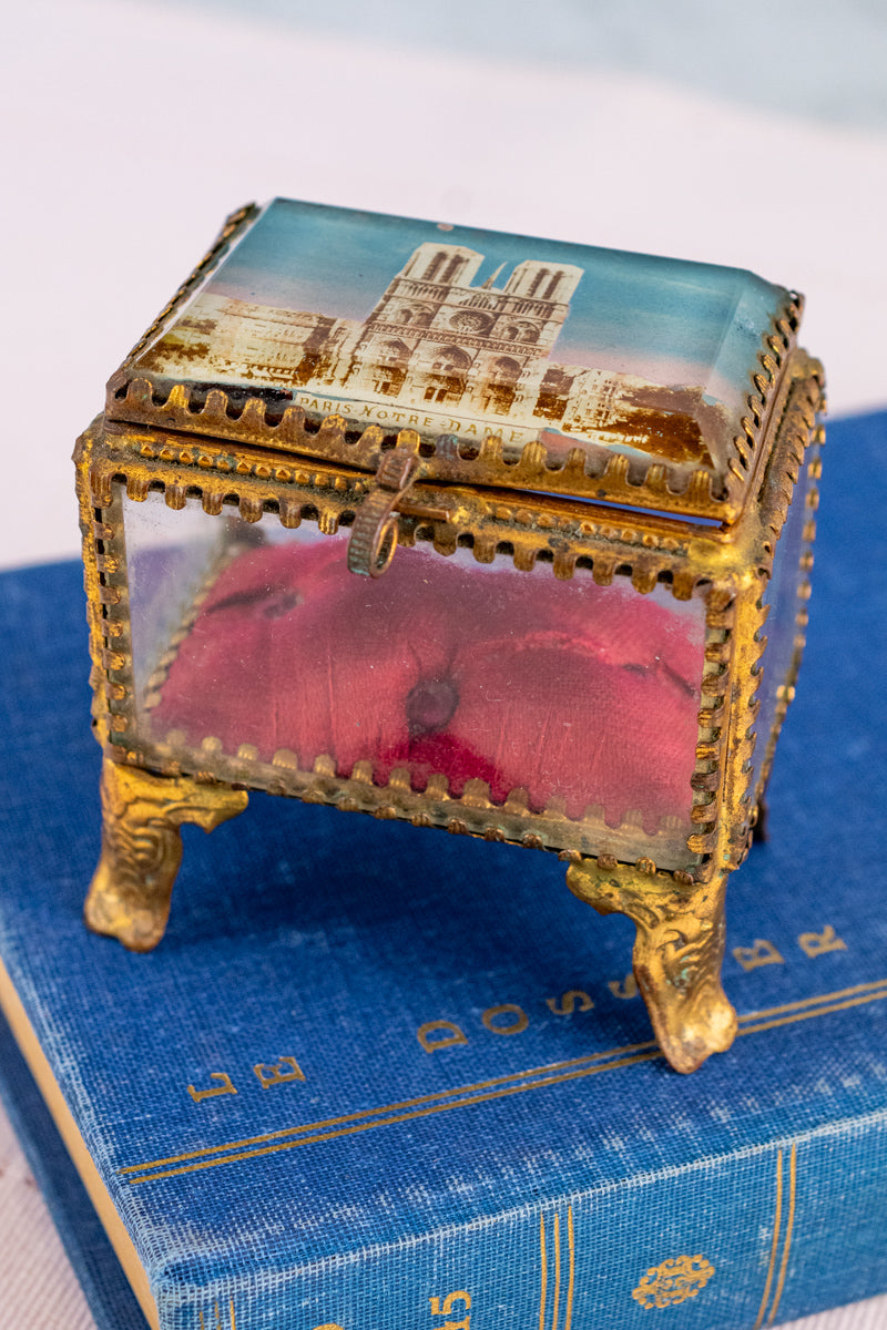 Antique Notre Dame de Paris Souvenir Jewelry Box, image 1 of 14