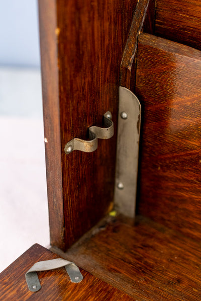 Antique English Oak & Brass Stationery Box