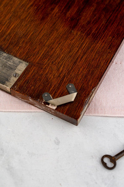 Antique English Oak & Brass Stationery Box