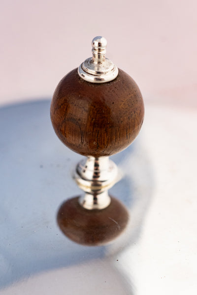 Antique Oak and Silverplate Biscuit Barrel