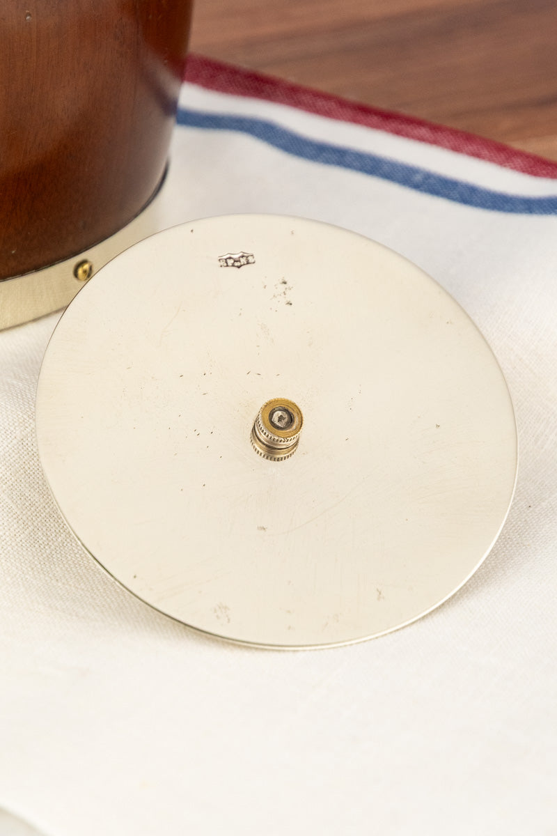 Antique Naval Mahogany & Silverplate Biscuit Barrel, image 12 of 15
